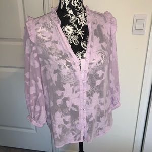 Like new anthropology purple floral blouse